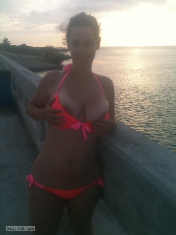 Grosser Busen Meiner Frau Topless Key West